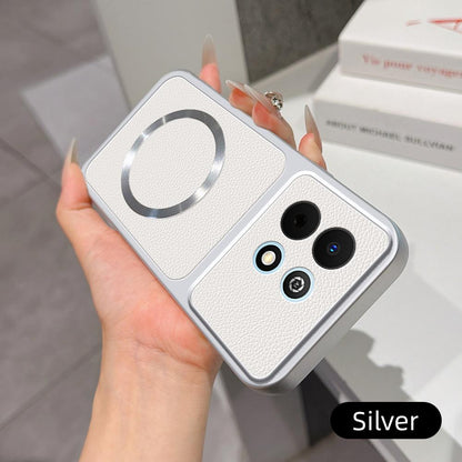 For Huawei Enjoy 90 Plus 5G Lambskin Series Magnetic Skin Feel Phone Case(Silver)