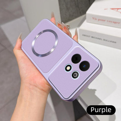 For Huawei Enjoy 90 Plus 5G Lambskin Series Magnetic Skin Feel Phone Case(Purple)