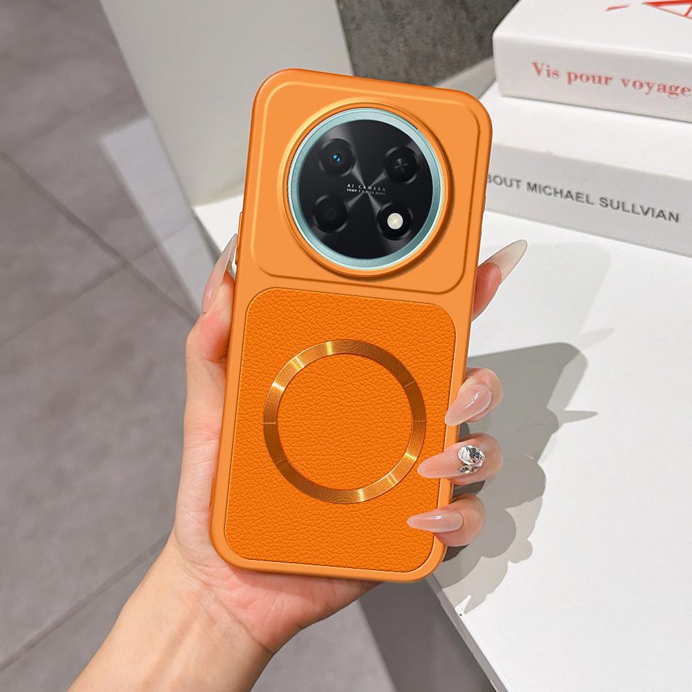 For Huawei Enjoy 90 Pro Max 5G Lambskin Series Magnetic Skin Feel Phone Case(Orange)