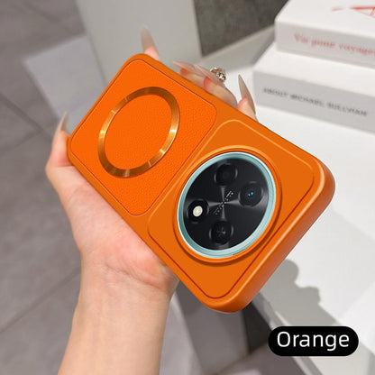 For Huawei Enjoy 90 Pro Max 5G Lambskin Series Magnetic Skin Feel Phone Case(Orange)