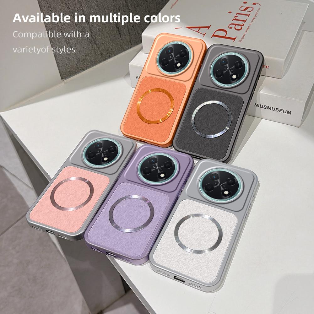 For Huawei Enjoy 90 Pro Max 5G Lambskin Series Magnetic Skin Feel Phone Case(Orange)