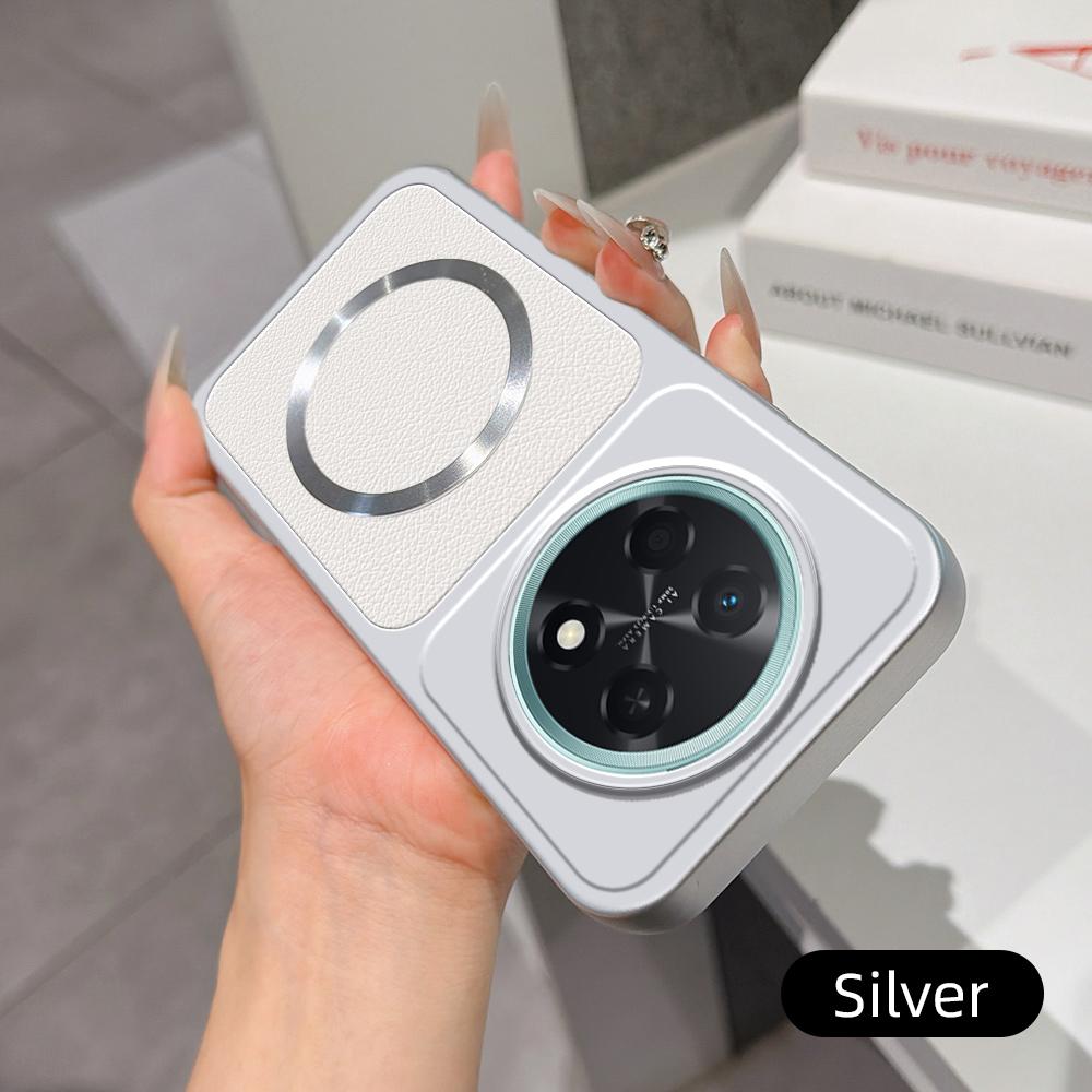 For Huawei Enjoy 90 Pro Max 5G Lambskin Series Magnetic Skin Feel Phone Case(Silver)