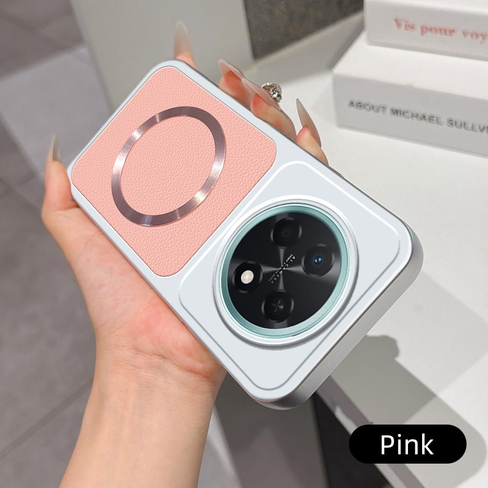 For Huawei Enjoy 90 Pro Max 5G Lambskin Series Magnetic Skin Feel Phone Case(Pink)