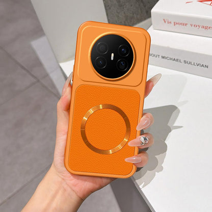 For Huawei Mate 70 Air 5G Lambskin Series Magnetic Skin Feel Phone Case(Orange)
