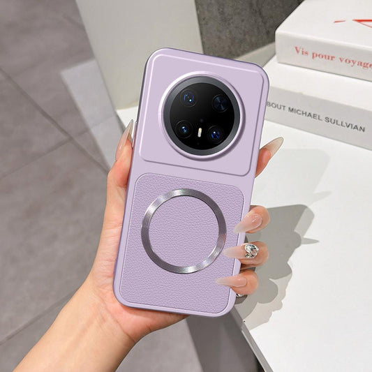 For Huawei Mate 70 Pro Lambskin Series Magnetic Skin Feel Phone Case(Purple)