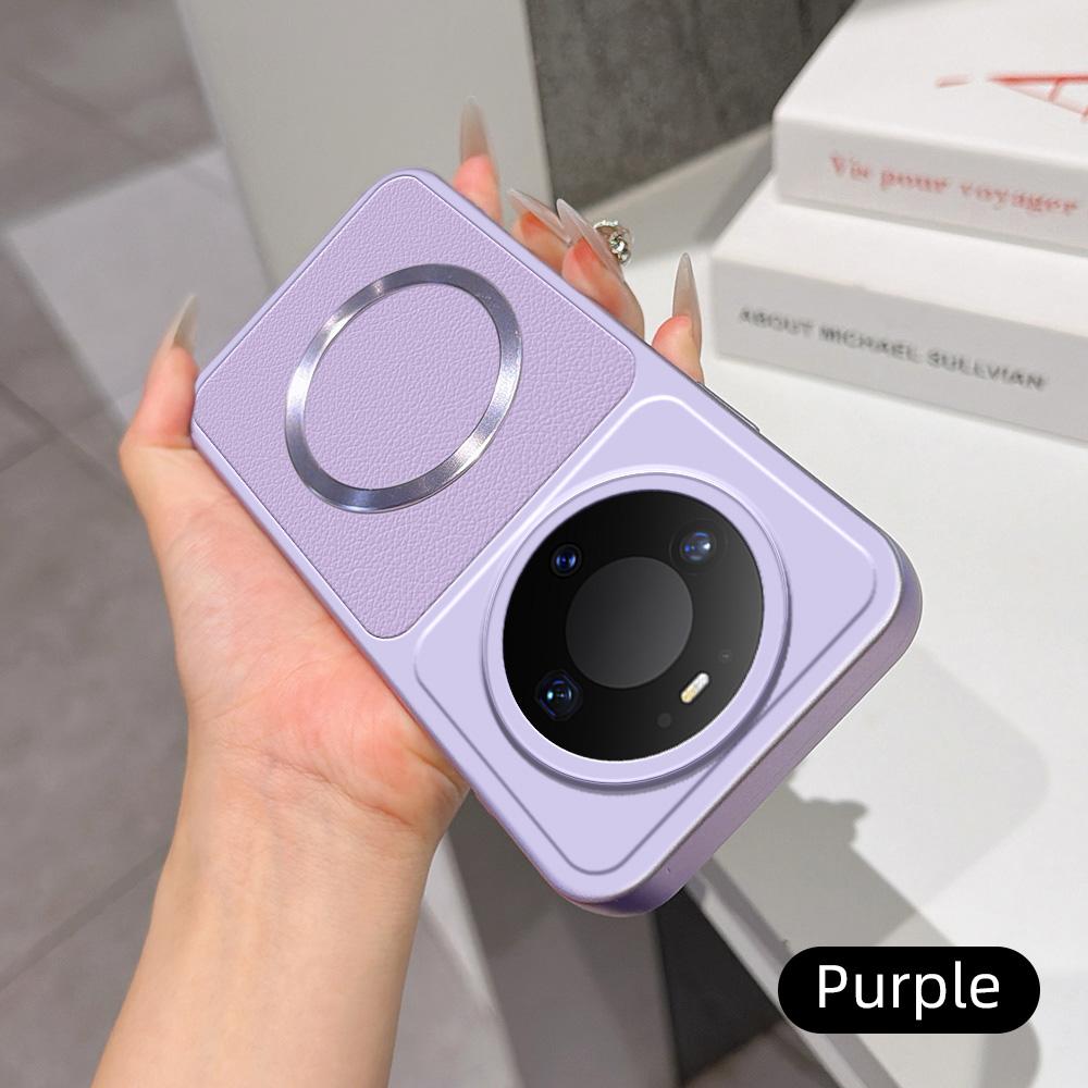 For Huawei Mate 80 Pro Lambskin Series Magnetic Skin Feel Phone Case(Purple)