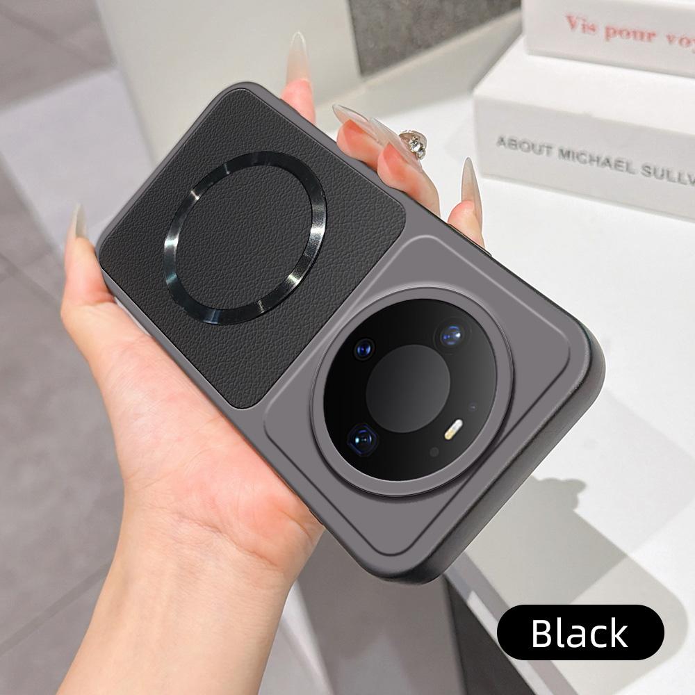 For Huawei Mate 80 Pro Lambskin Series Magnetic Skin Feel Phone Case(Black)