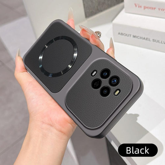 For Huawei nova 13 Pro Lambskin Series Magnetic Skin Feel Phone Case(Black)