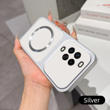 For Huawei nova 14 Pro Lambskin Series Magnetic Skin Feel Phone Case(Silver)