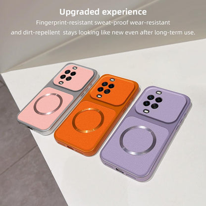 For Huawei nova 14 Pro Lambskin Series Magnetic Skin Feel Phone Case(Silver)