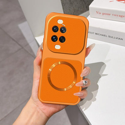 For Huawei nova 14 Ultra Lambskin Series Magnetic Skin Feel Phone Case(Orange)
