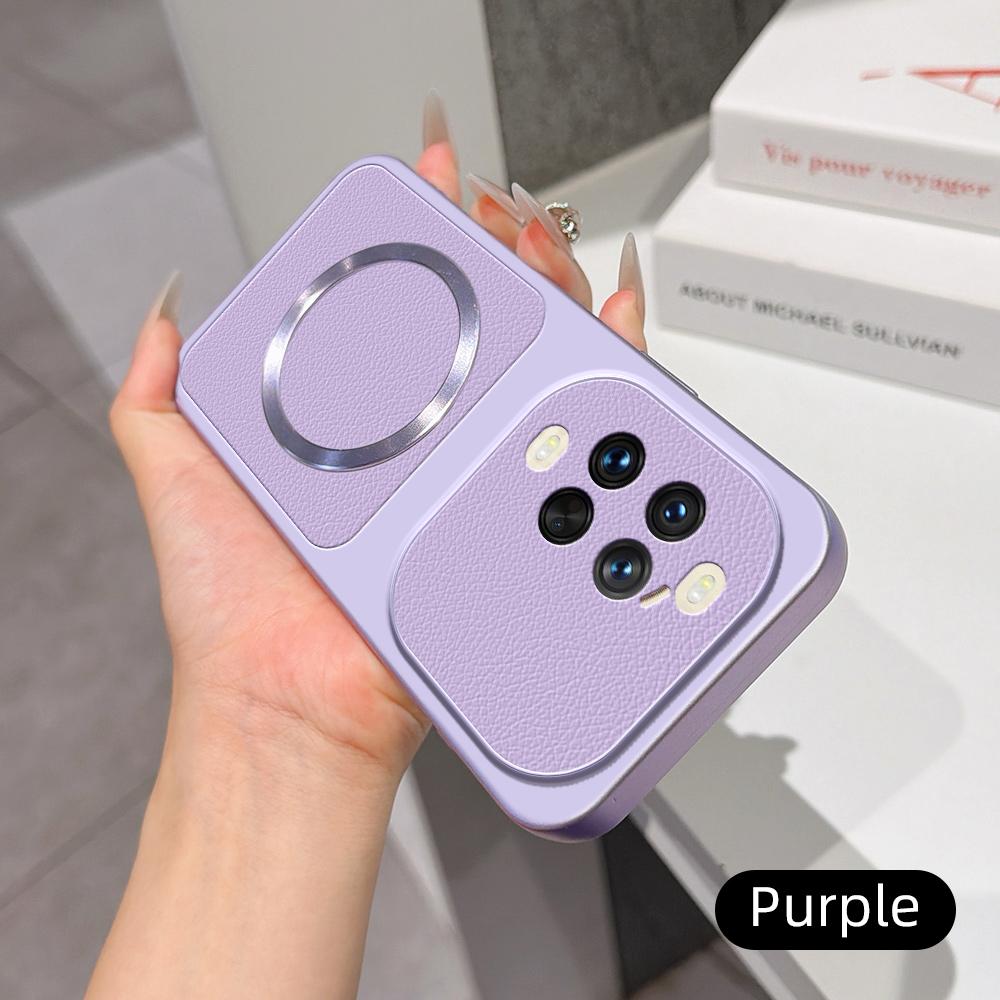For Huawei nova 14 Ultra Lambskin Series Magnetic Skin Feel Phone Case(Purple)