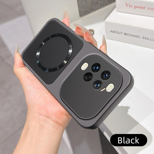 For Huawei nova 14 Ultra Lambskin Series Magnetic Skin Feel Phone Case(Black)