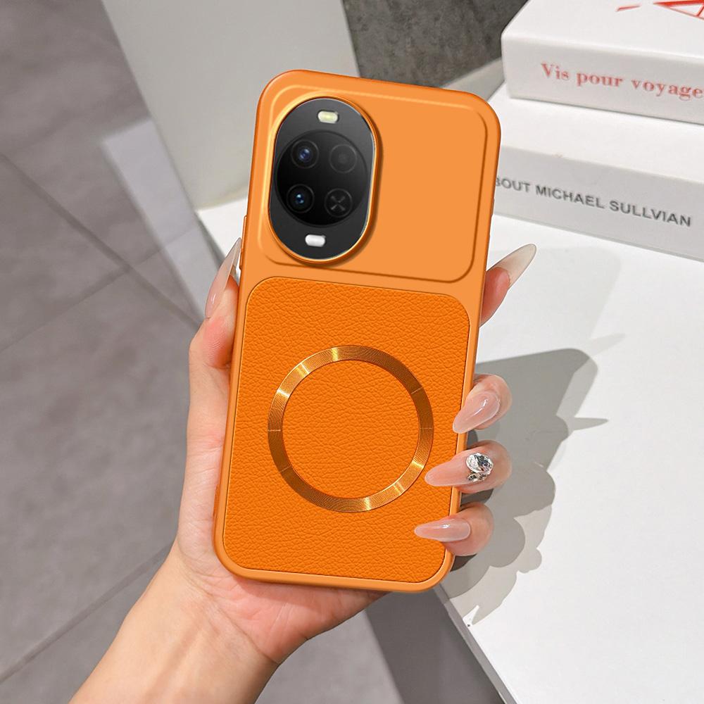 For Huawei nova 15 Lambskin Series Magnetic Skin Feel Phone Case(Orange)