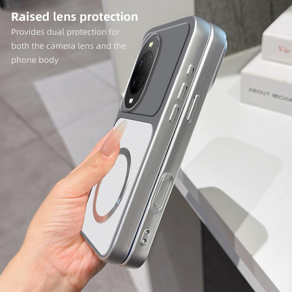 For Huawei nova 15 Lambskin Series Magnetic Skin Feel Phone Case(Silver)
