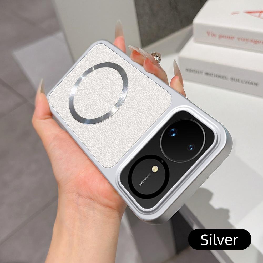 For Huawei nova 16 Lambskin Series Magnetic Skin Feel Phone Case(Silver)