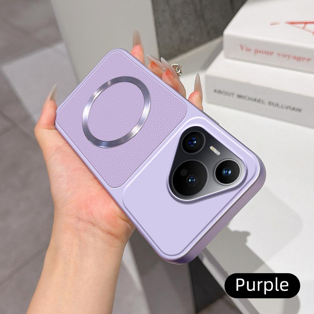For Huawei Pura 70 Lambskin Series Magnetic Skin Feel Phone Case(Purple)