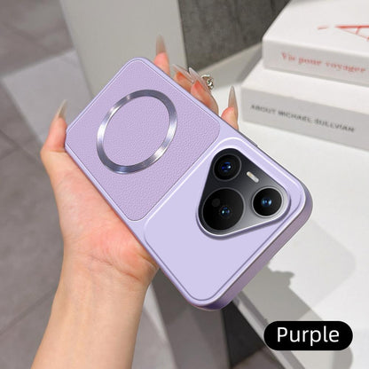 For Huawei Pura 70 Lambskin Series Magnetic Skin Feel Phone Case(Purple)