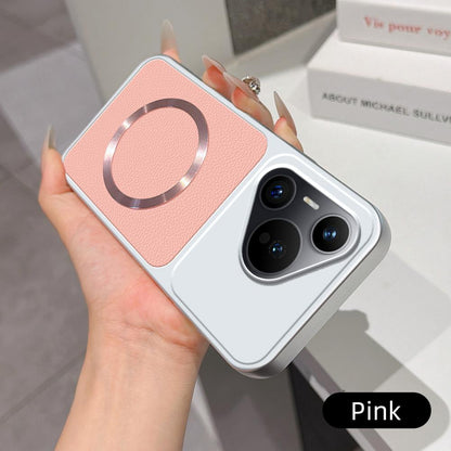 For Huawei Pura 70 Lambskin Series Magnetic Skin Feel Phone Case(Pink)