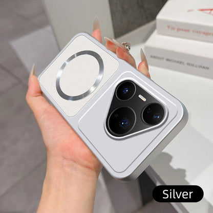 For Huawei Pura 80 Pro 5G Lambskin Series Magnetic Skin Feel Phone Case(Silver)