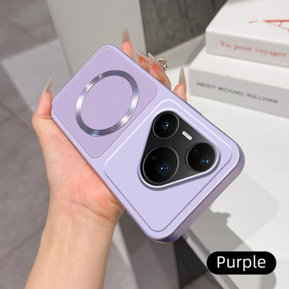 For Huawei Pura 80 Pro 5G Lambskin Series Magnetic Skin Feel Phone Case(Purple)