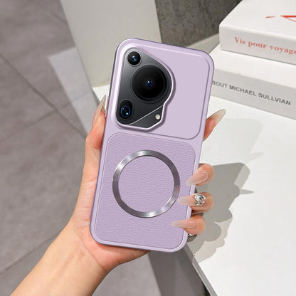 For Huawei Pura 70 Ultra Lambskin Series Magnetic Skin Feel Phone Case(Purple)