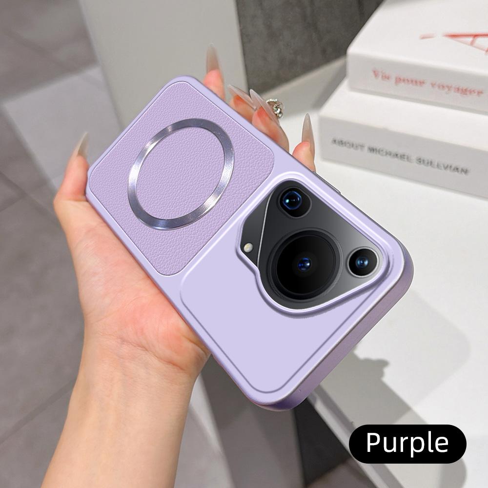 For Huawei Pura 70 Ultra Lambskin Series Magnetic Skin Feel Phone Case(Purple)