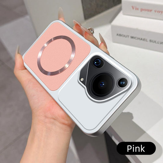 For Huawei Pura 70 Ultra Lambskin Series Magnetic Skin Feel Phone Case(Pink)