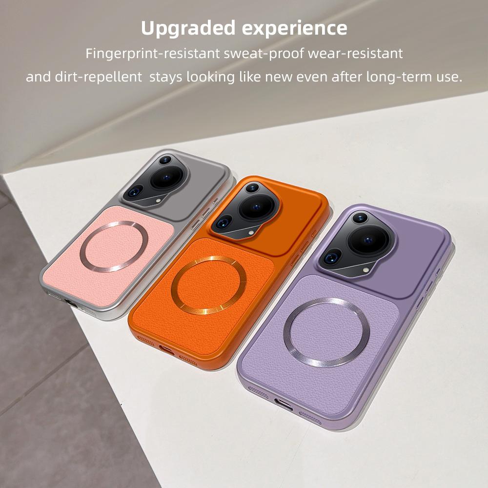 For Huawei Pura 70 Ultra Lambskin Series Magnetic Skin Feel Phone Case(Pink)