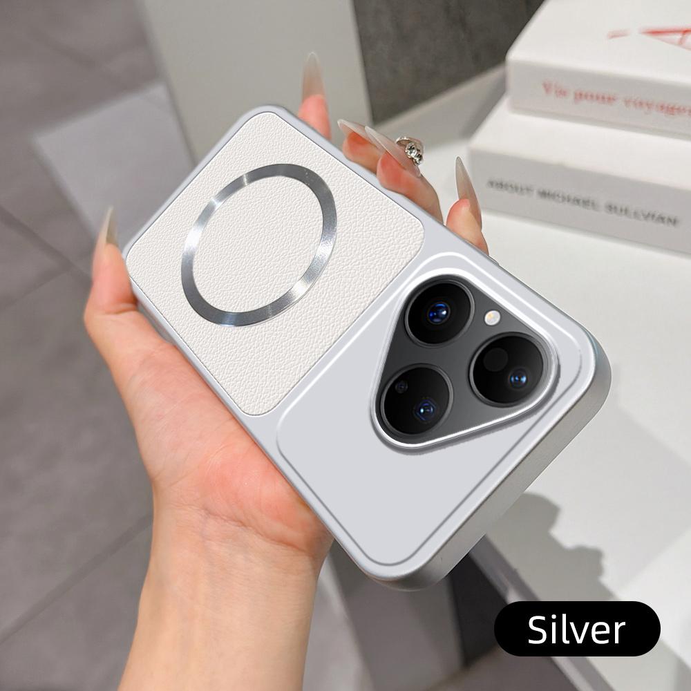 For Huawei Pura 80 5G Lambskin Series Magnetic Skin Feel Phone Case(Silver)