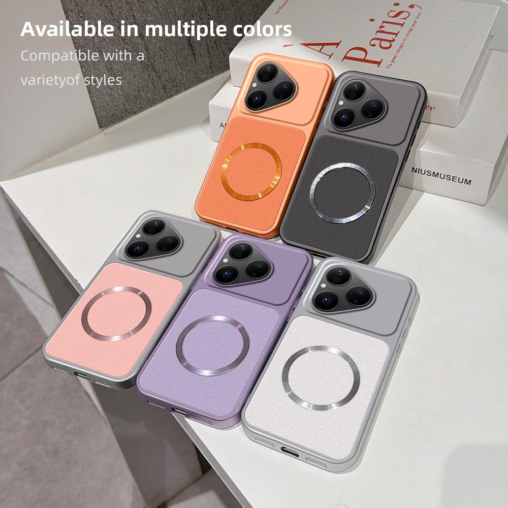 For Huawei Pura 80 5G Lambskin Series Magnetic Skin Feel Phone Case(Silver)