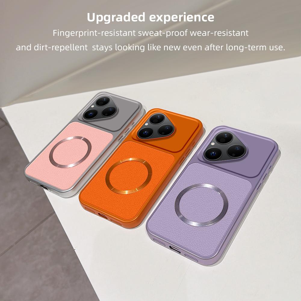 For Huawei Pura 80 5G Lambskin Series Magnetic Skin Feel Phone Case(Purple)