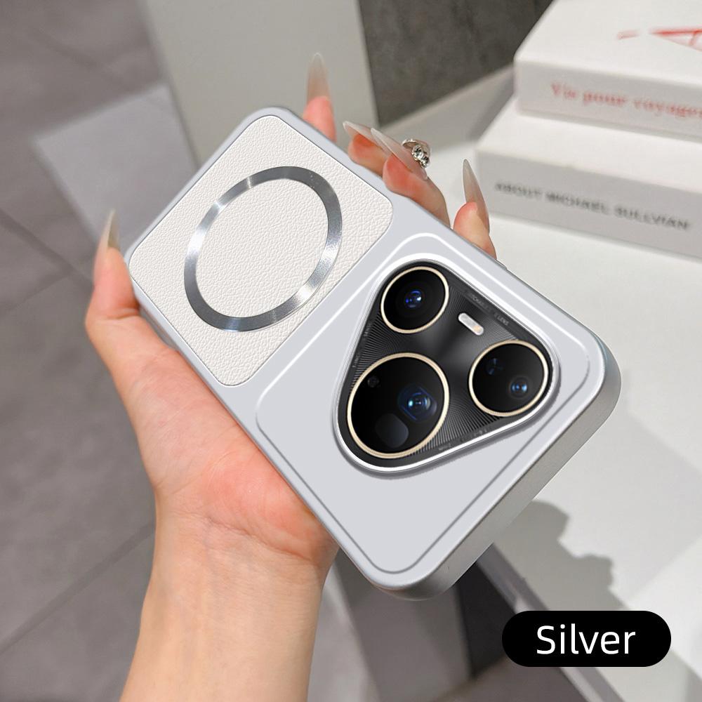 For Huawei Pura 80 Ultra 5G Lambskin Series Magnetic Skin Feel Phone Case(Silver)