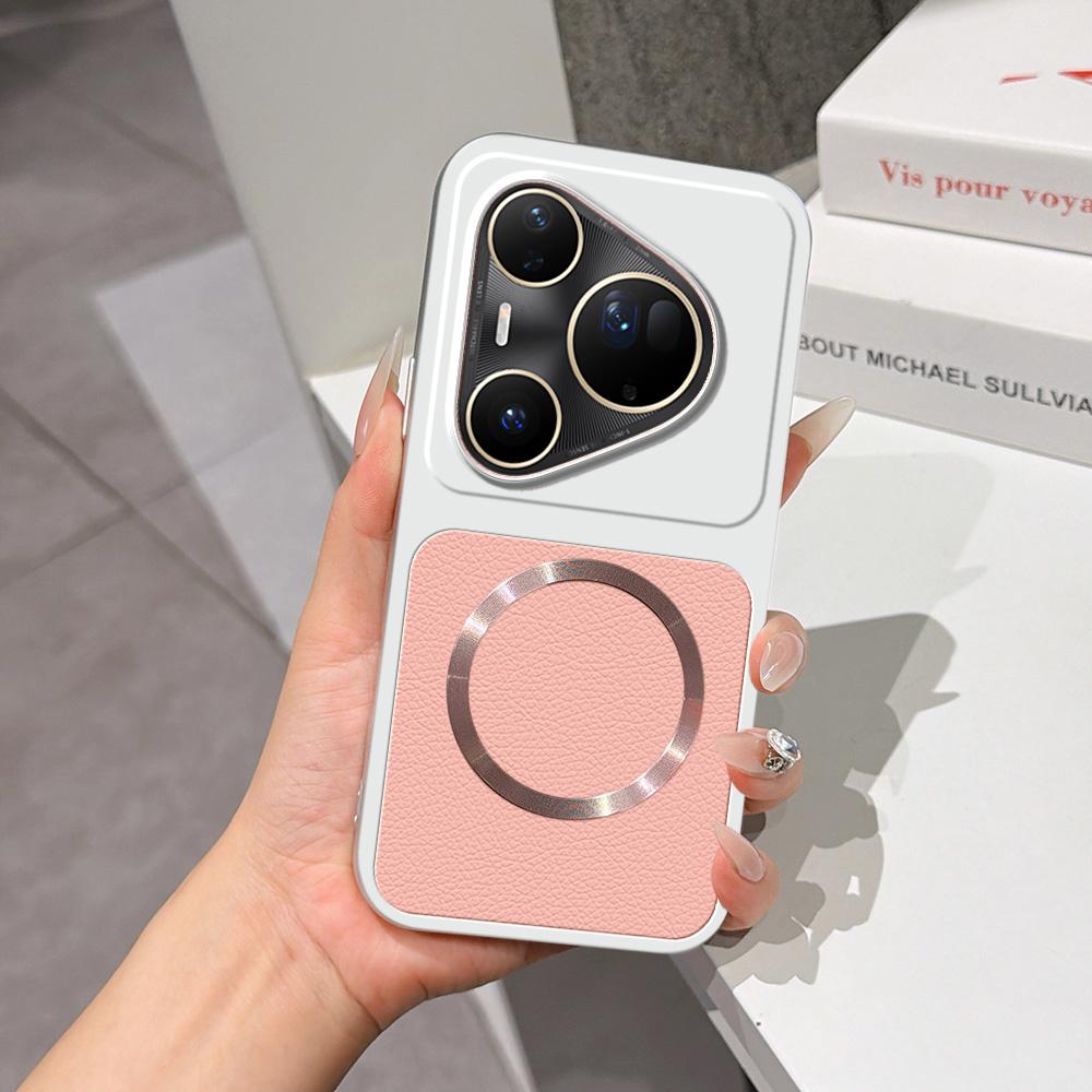 For Huawei Pura 80 Ultra 5G Lambskin Series Magnetic Skin Feel Phone Case(Pink)