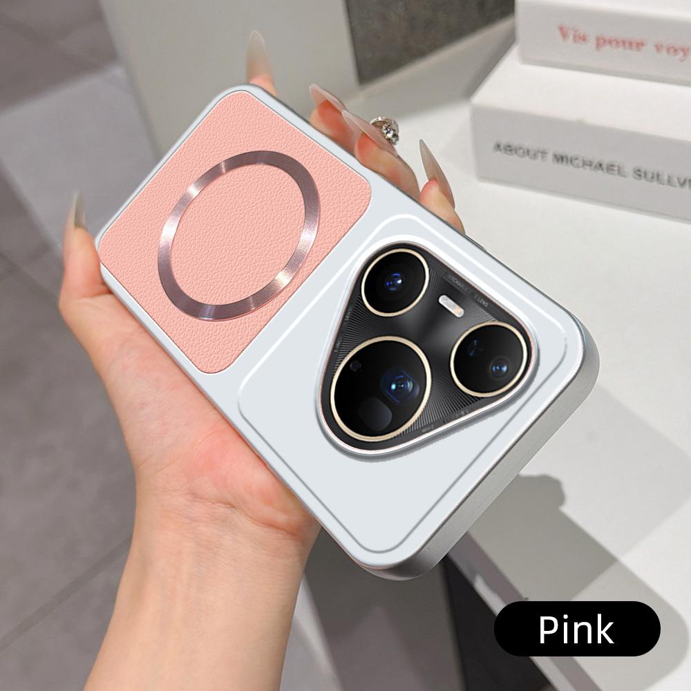 For Huawei Pura 80 Ultra 5G Lambskin Series Magnetic Skin Feel Phone Case(Pink)