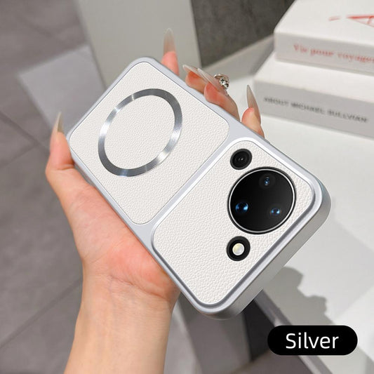 For Huawei Pura 90 5G Lambskin Series Magnetic Skin Feel Phone Case(Silver)