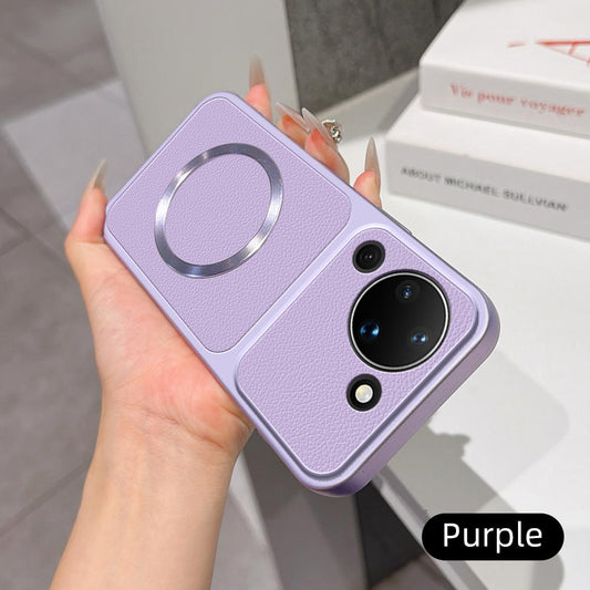 For Huawei Pura 90 5G Lambskin Series Magnetic Skin Feel Phone Case(Purple)