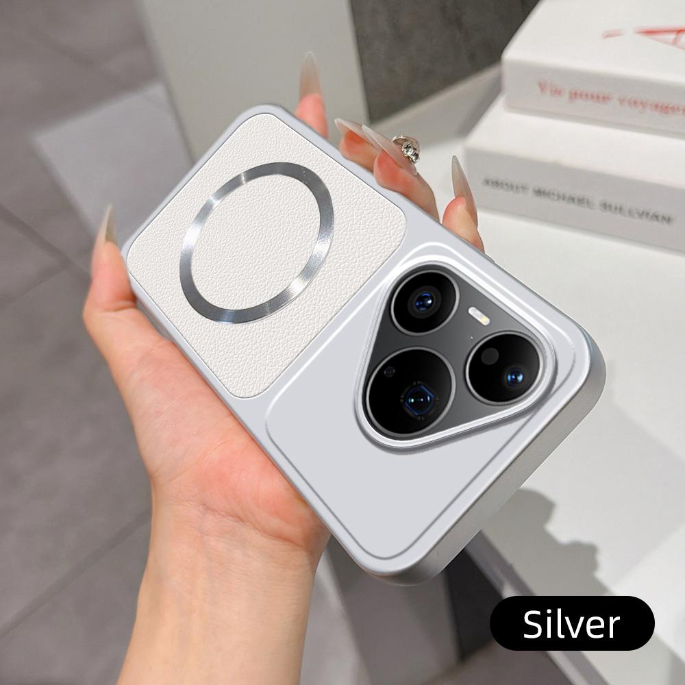 For Huawei Pura 90 Pro 5G Lambskin Series Magnetic Skin Feel Phone Case(Silver)