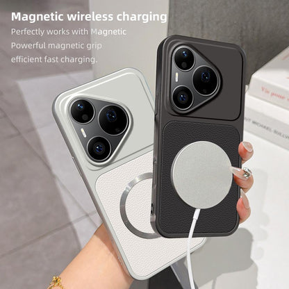 For Huawei Pura 90 Pro 5G Lambskin Series Magnetic Skin Feel Phone Case(Silver)