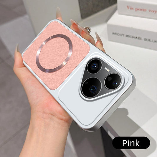 For Huawei Pura 90 Pro 5G Lambskin Series Magnetic Skin Feel Phone Case(Pink)