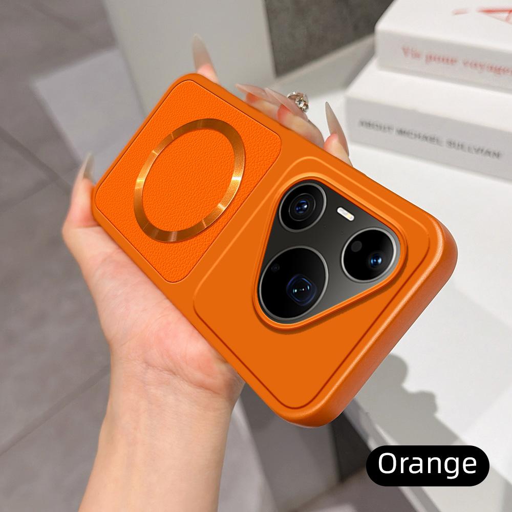 For Huawei Pura 90 Pro Max 5G Lambskin Series Magnetic Skin Feel Phone Case(Orange)