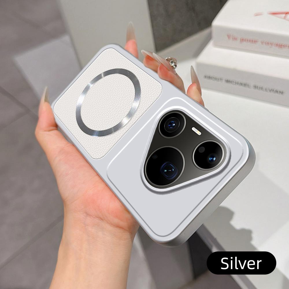 For Huawei Pura 90 Pro Max 5G Lambskin Series Magnetic Skin Feel Phone Case(Silver)