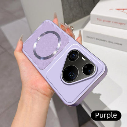 For Huawei Pura 90 Pro Max 5G Lambskin Series Magnetic Skin Feel Phone Case(Purple)