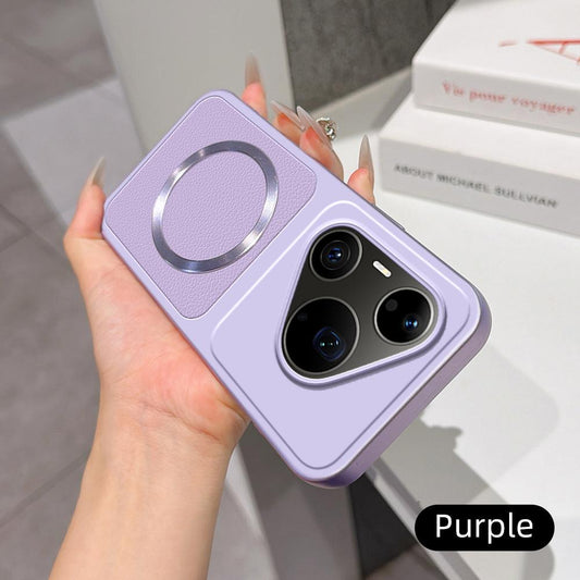 For Huawei Pura 90 Pro Max 5G Lambskin Series Magnetic Skin Feel Phone Case(Purple)