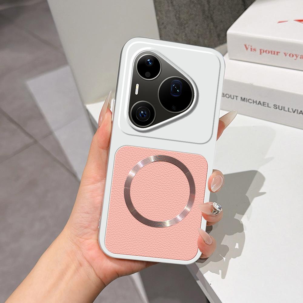 For Huawei Pura 90 Pro Max 5G Lambskin Series Magnetic Skin Feel Phone Case(Pink)