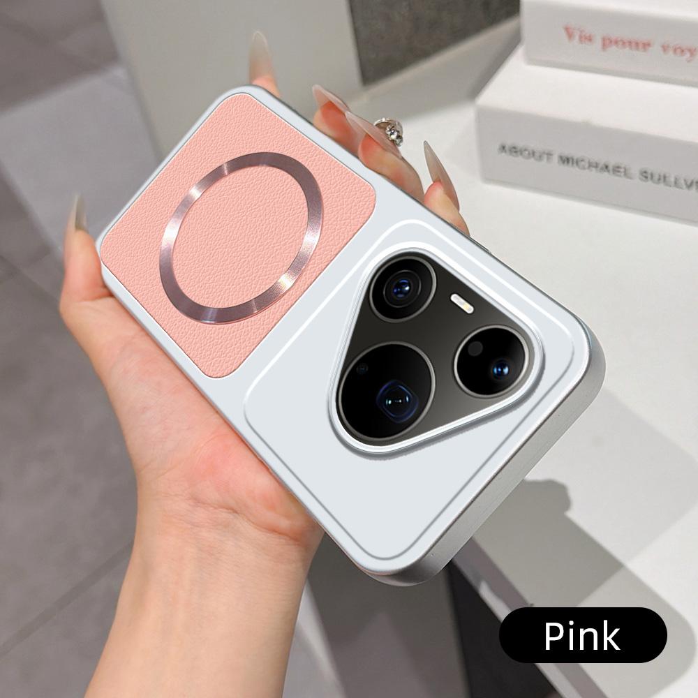 For Huawei Pura 90 Pro Max 5G Lambskin Series Magnetic Skin Feel Phone Case(Pink)