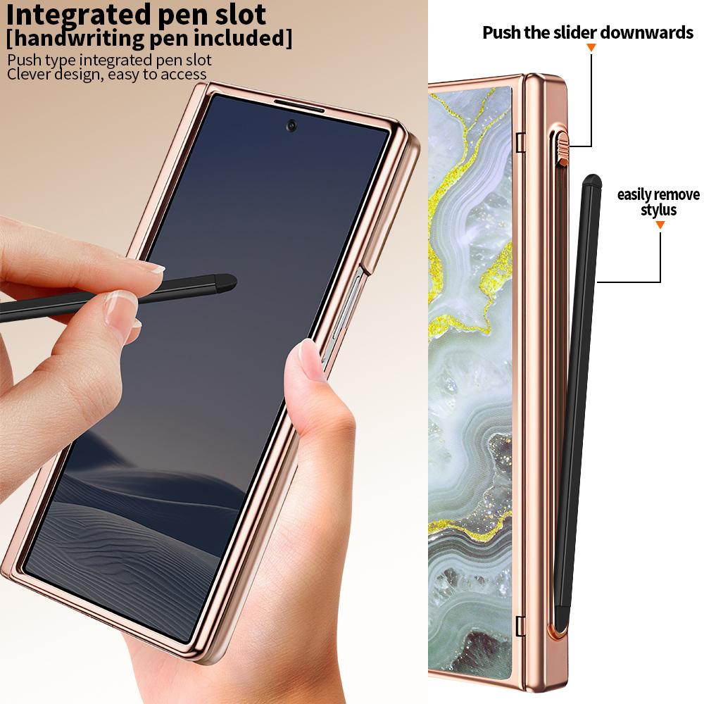 For Galaxy Z Fold8 Ultra 5G VIETAO Amber Series Integrated Privacy Screen Protector Magnetic Phone Case with Stylus(Platinum)