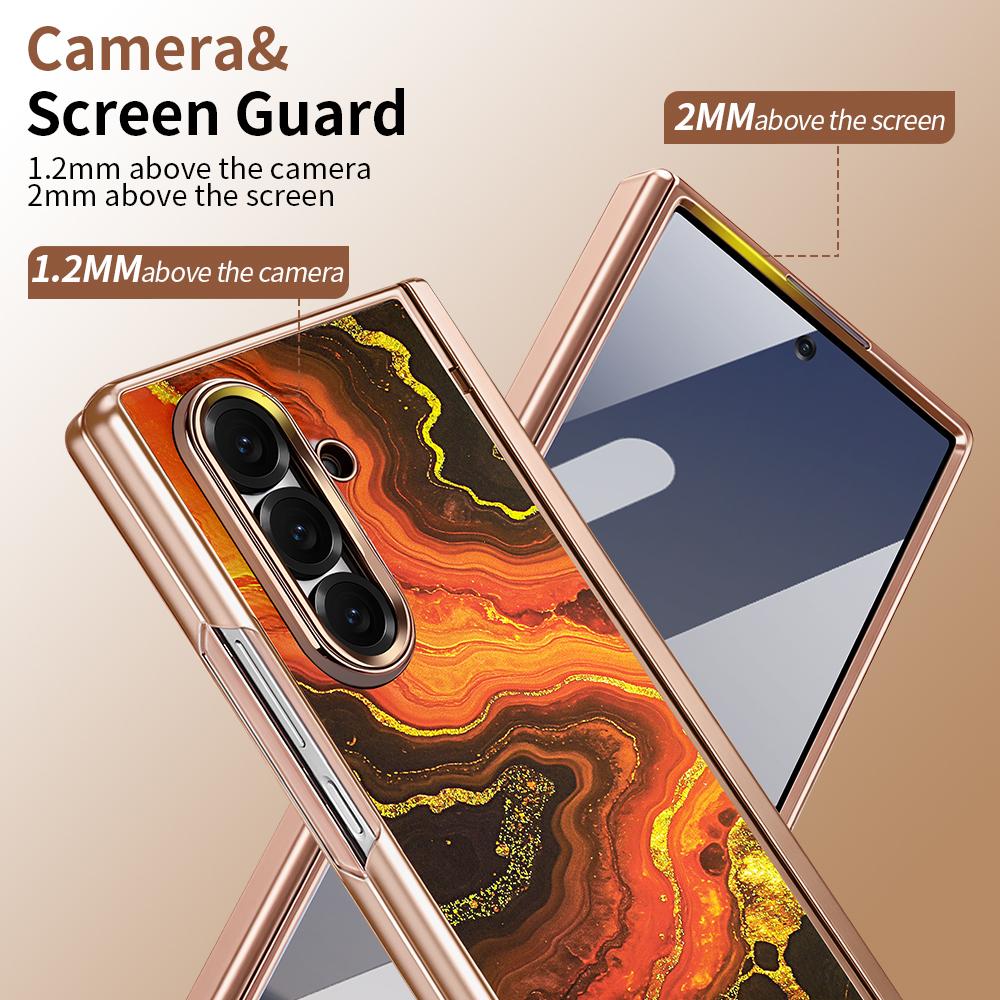 For Galaxy Z Fold8 Ultra 5G VIETAO Amber Series Integrated Privacy Screen Protector Magnetic Phone Case with Stylus(Orange Gold)