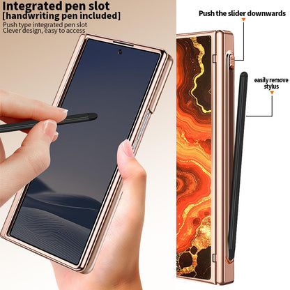 For Galaxy Z Fold8 Ultra 5G VIETAO Amber Series Integrated Privacy Screen Protector Magnetic Phone Case with Stylus(Orange Gold)