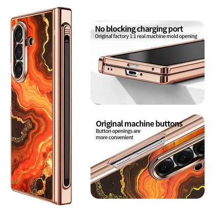 For Galaxy Z Fold8 Ultra 5G VIETAO Amber Series Integrated Privacy Screen Protector Magnetic Phone Case with Stylus(Orange Gold)